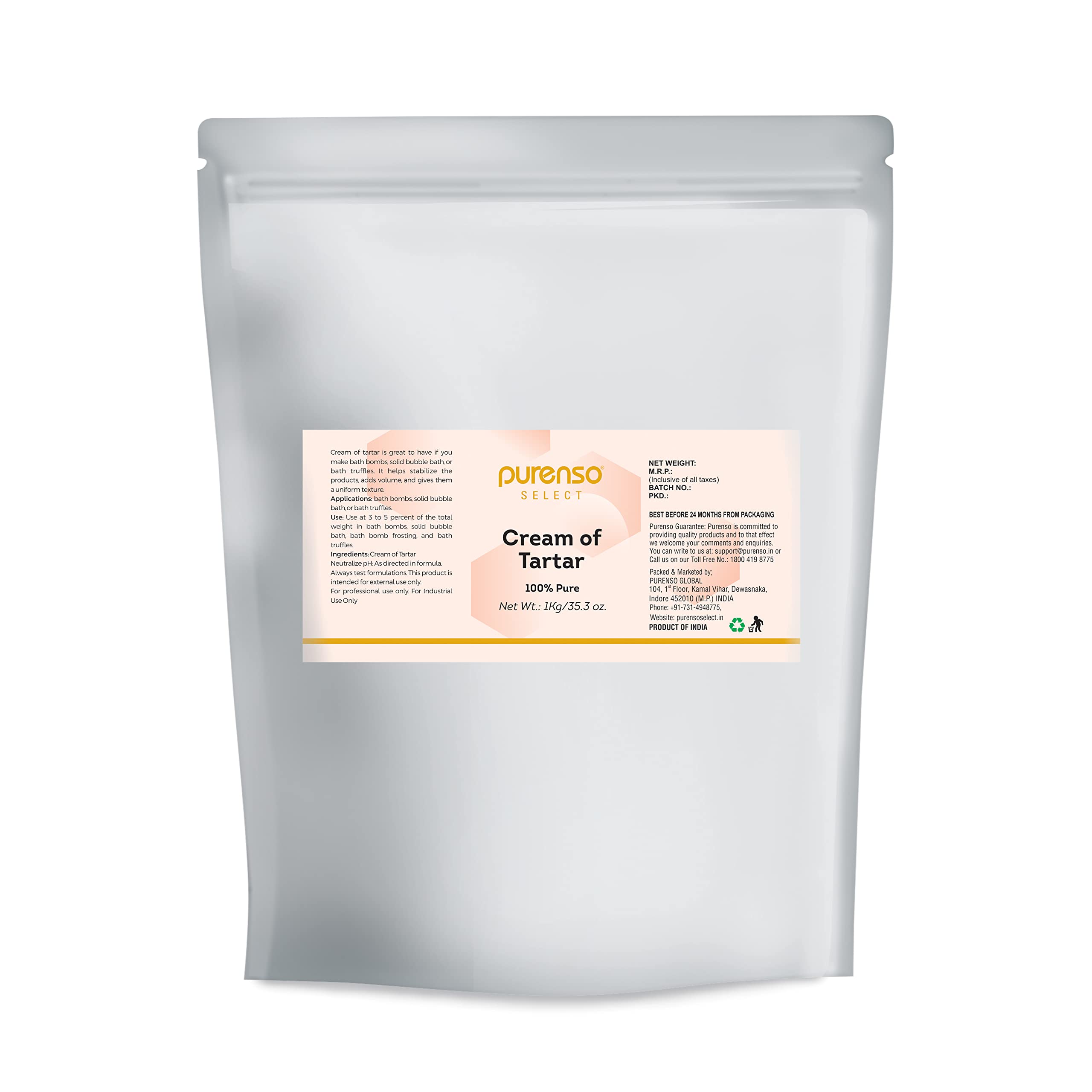 Purenso Select - Cream of Tartar, 1Kg (B0B7XHP49J) Amazon Price History, Amazon Price Tracker