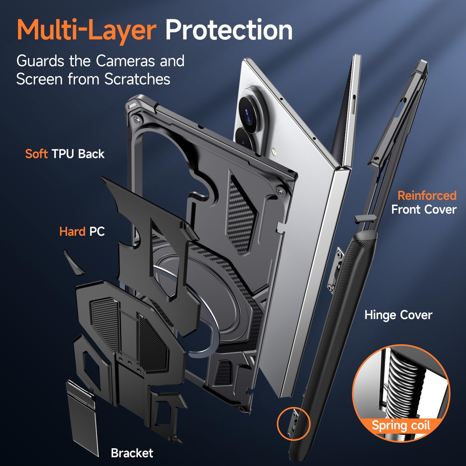 Custodia Stand Per Samsung Galaxy Z Fold 8 Ultra, Cerniera Cover PC