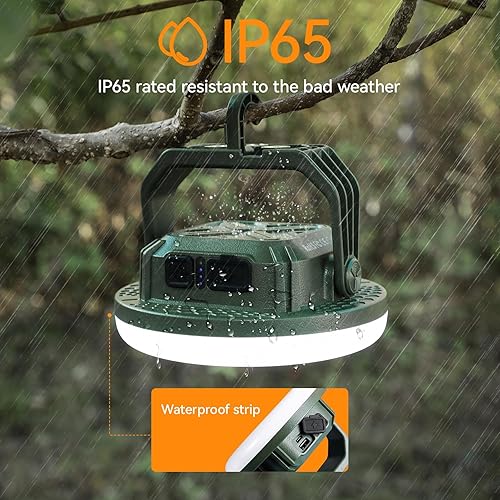 Miniatura 7 de VAVOFO Linterna LED de camping de 30 W recargable, 124 LED con 3 modos de iluminación, 3000 lúmenes, 7200 mAh luz portátil con imán, impermeable