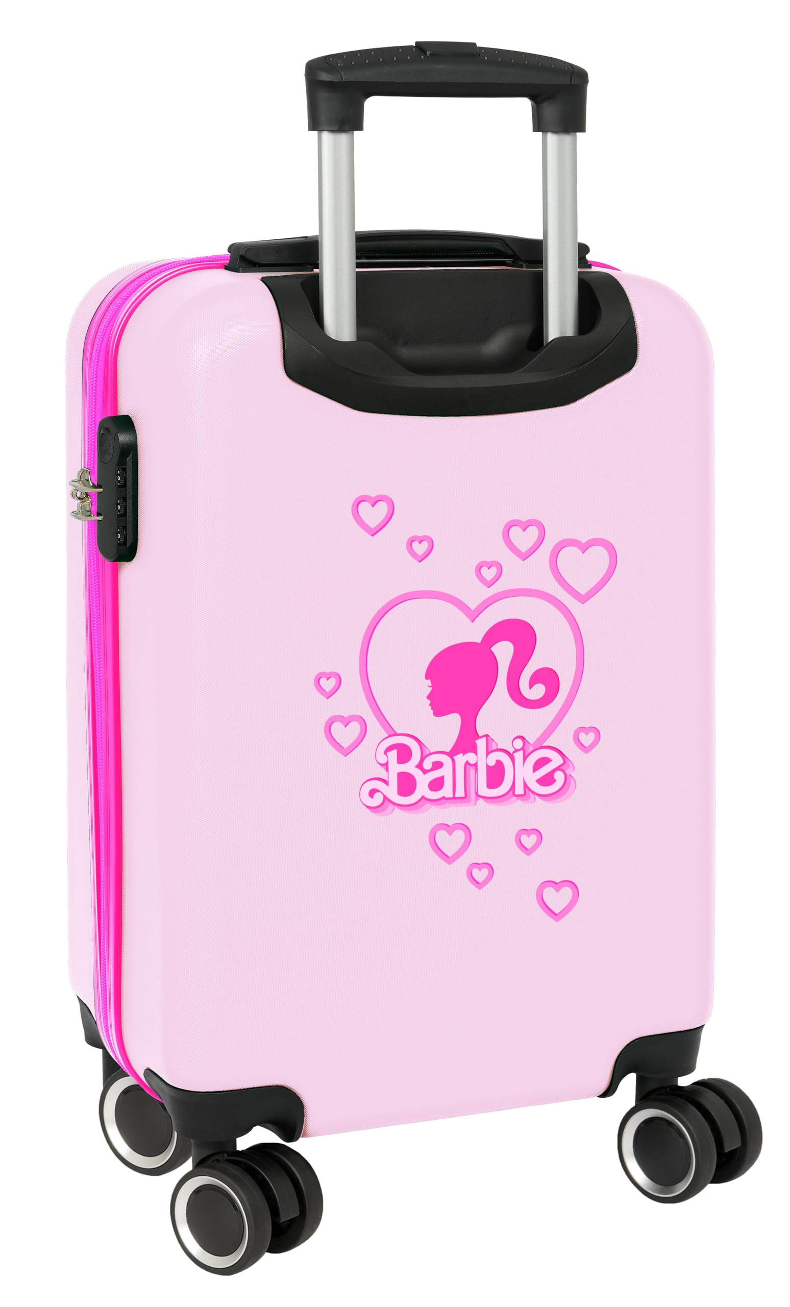 safta BARBIE PAINTERLY - Trolley da cabina 20 pollici, valigia con ruote, lucchetto di sicurezza, valigia leggera, 34,5 x 20 x 55 cm, rosa/celeste, M, Casual
