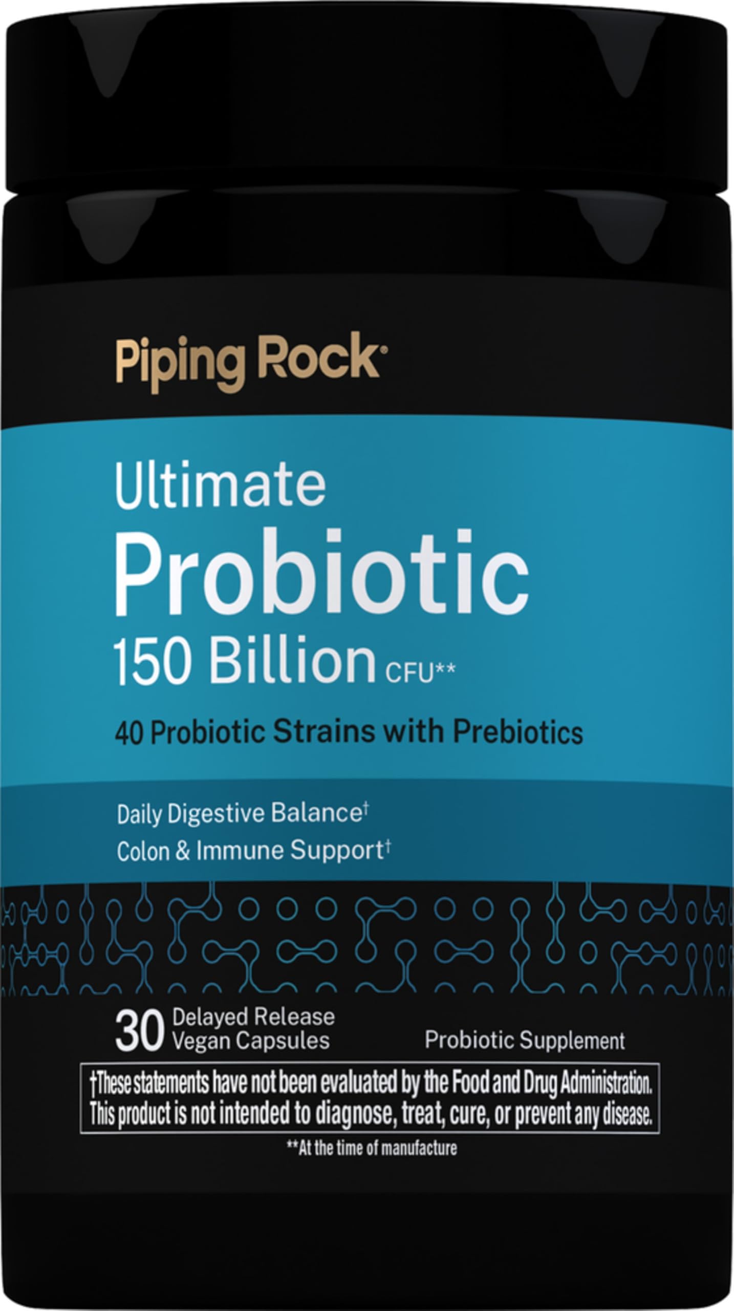 Piping Rock Ultimate Probiotic 150 Billion CFU | 30 Capsules