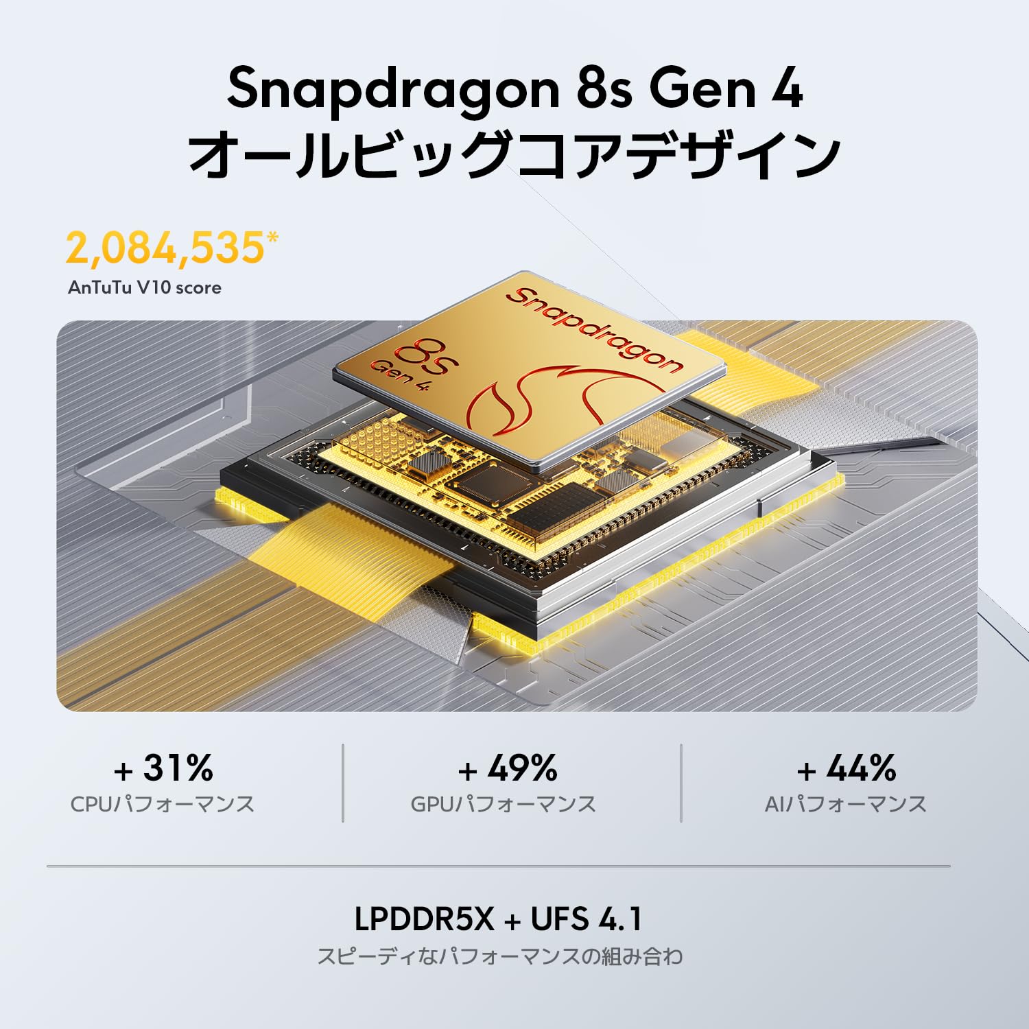 Xiaomi POCO F7 12GB+256GB 日本語版 Simフリー スマートフォン Snapdragon 8s Gen 4を搭載 6500mAh 6.83インチ 高精細ディスプレイ 90Wハイパーチャージ docomo/au/SoftBank/Rakuten Mobile 回線対応 シルバー - 3