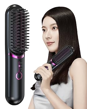 Amazon | ヒートブラシ コードレス ストレートブラシ ストレート