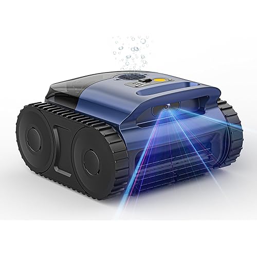 (2026 Upgrade) Pool Vacuum for Inground Pool & Above Ground Pool, Cordless Pool Cleaner with Smart Navigation, Self-Parking, LED Indicator, Wall&Waterline Cleaning Pool Robot up to 2150 Sq.ft