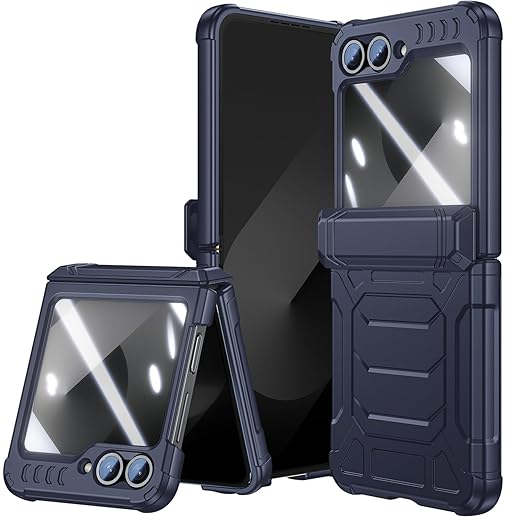 LEIAU Galaxy z flip 3 case with Hinge Protection,Samsung Galaxy flip 3 case Ultra Thin Shockproof Anti-Drop, Heavy Duty,Semi-Auto and Built-in Microfiber Hinge for Samsung z flip 3 5G (2021)