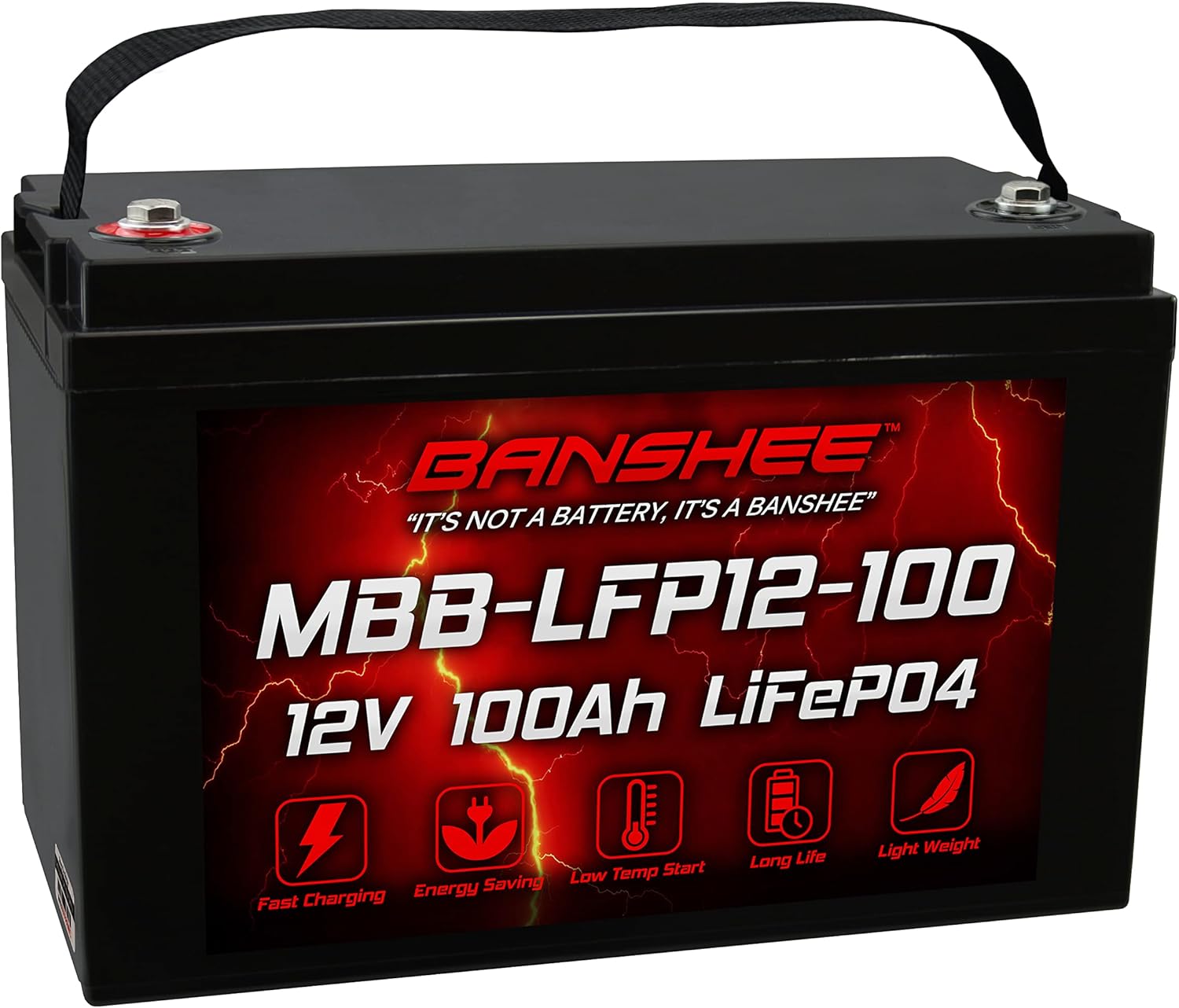 Banshee 12V 100Ah LiFePO4 Deep Cycle Lithium Battery for RV