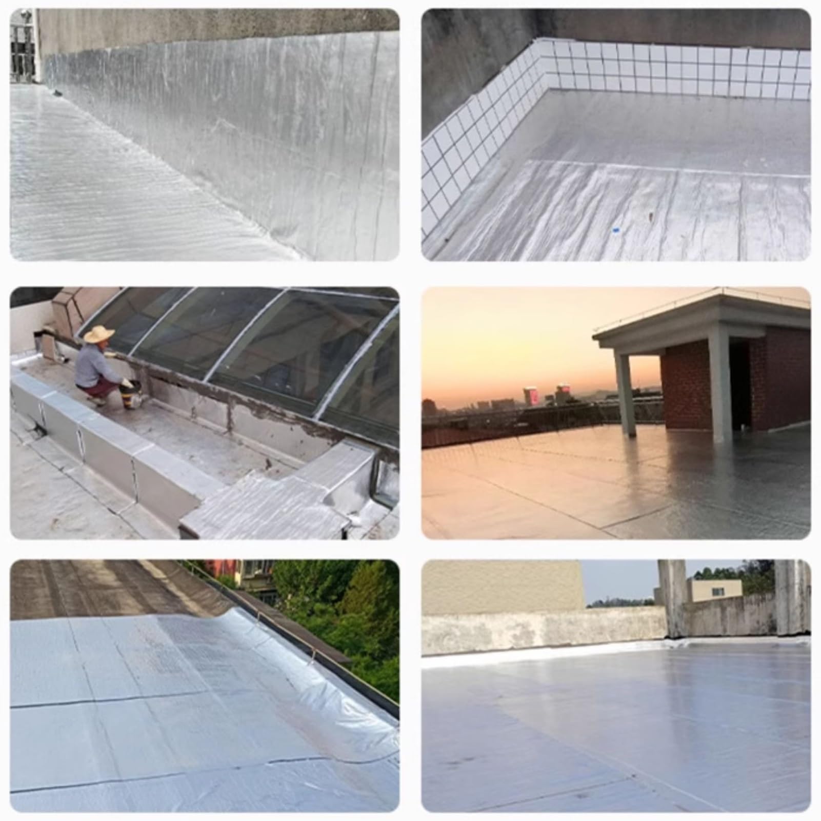 Cinta bituminosa for grietas de asfalto | Autoadhesivo plateado de 2 mm de varios tamaños for reparación de fugas en techos y tuberías(80x100cm)
