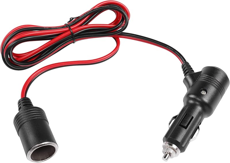 Extensão de tomada 12 V/24 V para acendedor automotivo RIIEYOCA com interruptor e fusível de 15 A – 2 m