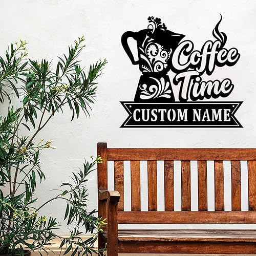 Miniatura 2 de Personalized Coffee Metal Wall Art, Coffee Metal Wall Sign, Custom Name Decor, Kitchen Theme