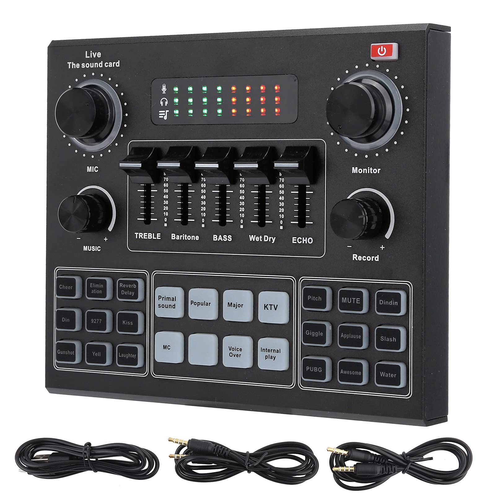 Scheda Audio Professionale, Mixer Audio Stereo per Scheda Audio V9 con 16 Effetti Sonori Scheda Audio Dal Vivo per Computer per Telefoni Cellulari, per Trasmissione in Diretta del Telefono Cellulare P
