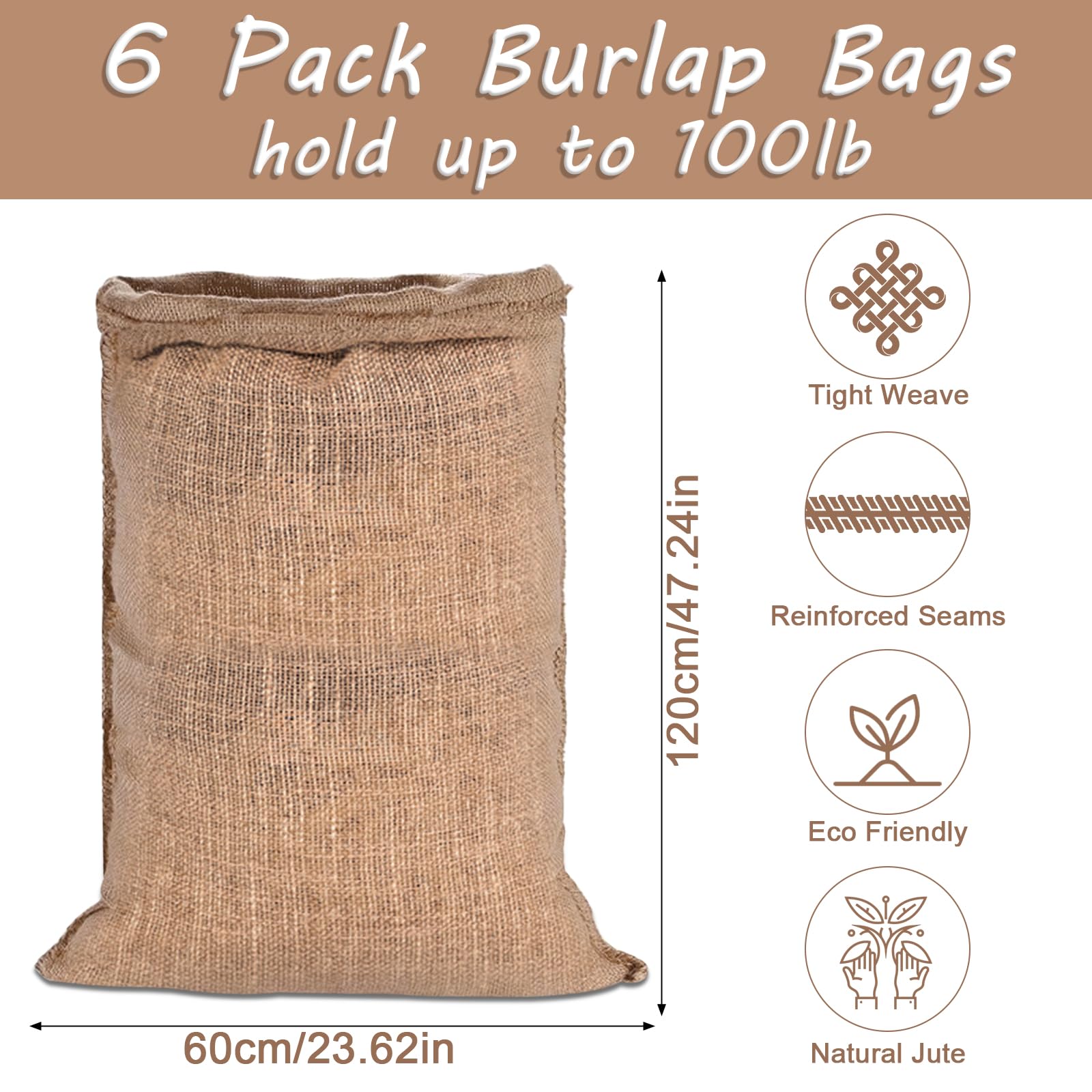 Amazon.com: Kmise Burlap Potato Sack Race Bags (Pack of 6),48
