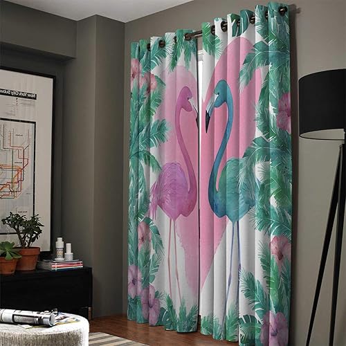 Miniatura 2 de FortuneHouse Blackout Curtains Thermal Insulated Animal Solid Pattern Metal Grommet Elegant Room Drapes Window Curtain for Bedroom Living Room 52x90
