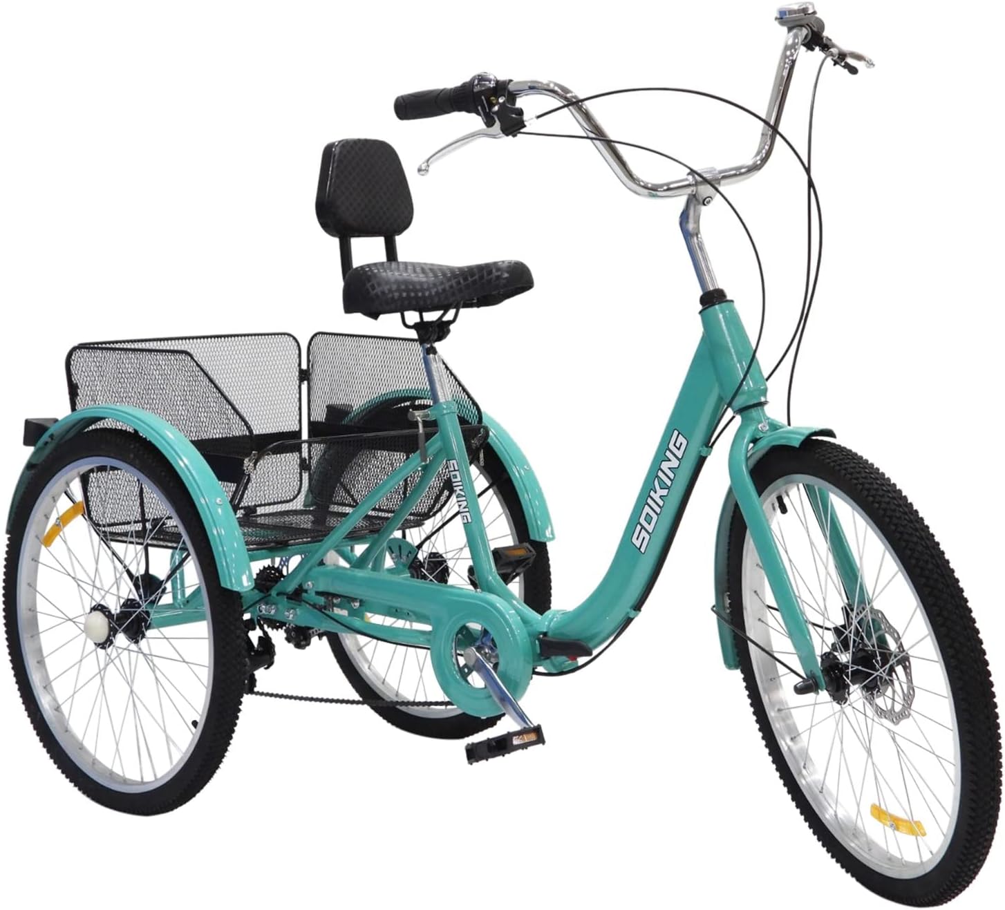 24 inch Foldable Tricycle Trikes for Women, 7 Speed 3