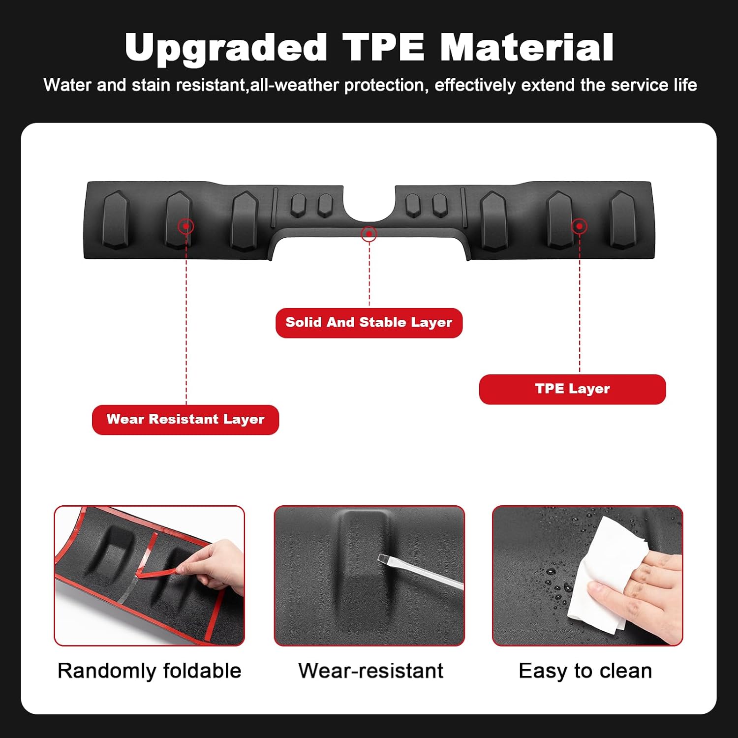 Rear Roof Protector Compatible with Dodge RAM 1500 2019-2025 2026 Upgraded TPE Truck Cab Rear Spoiler Protector Roof Spoiler Replacement for Dodge Ram 1500 Accessories