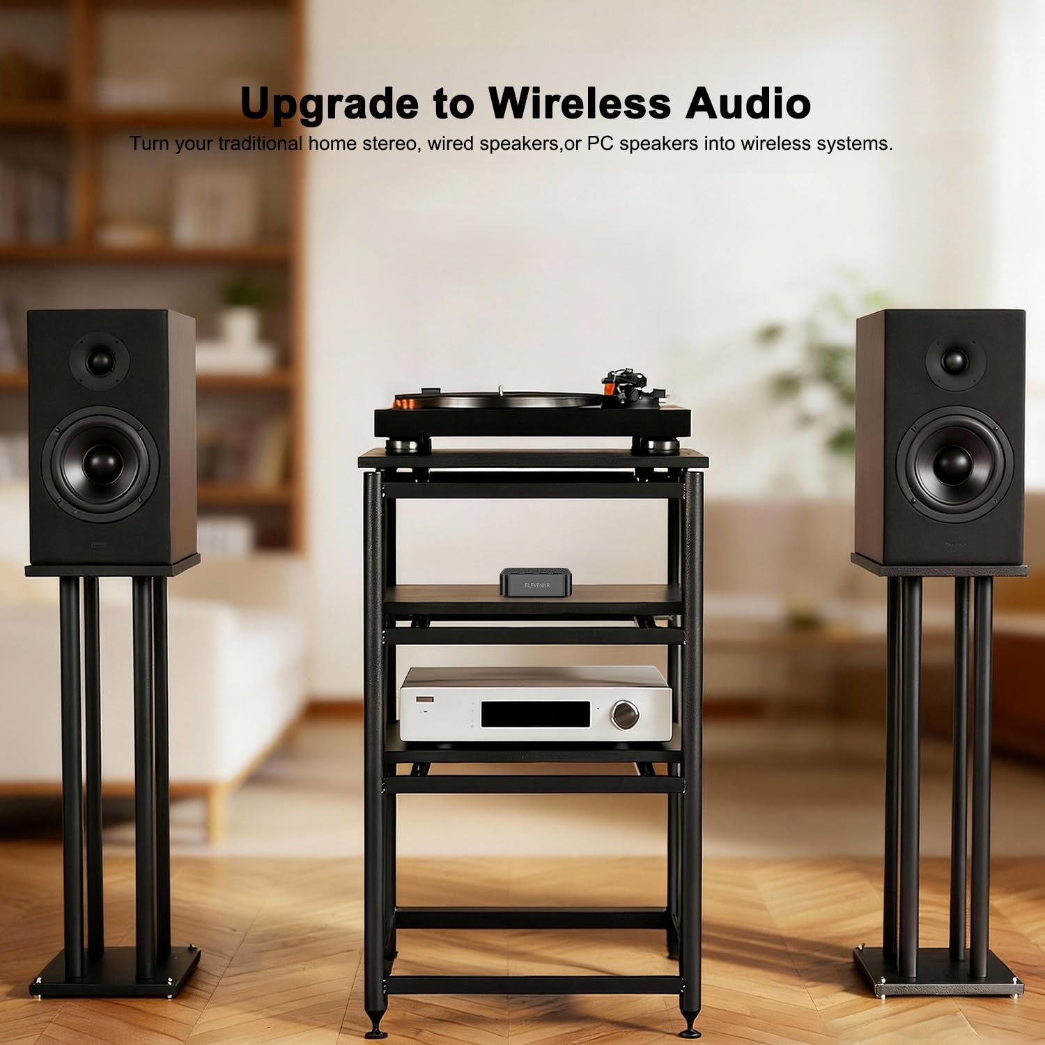 AptX - Receptor de audio Bluetooth HD para estéreo doméstico, adaptador inalámbrico Hi-Fi para receptores AV y amplificadores más antiguos, concentrador Bluetooth 5.3 con salida RCA / AUX de 3.5 mm