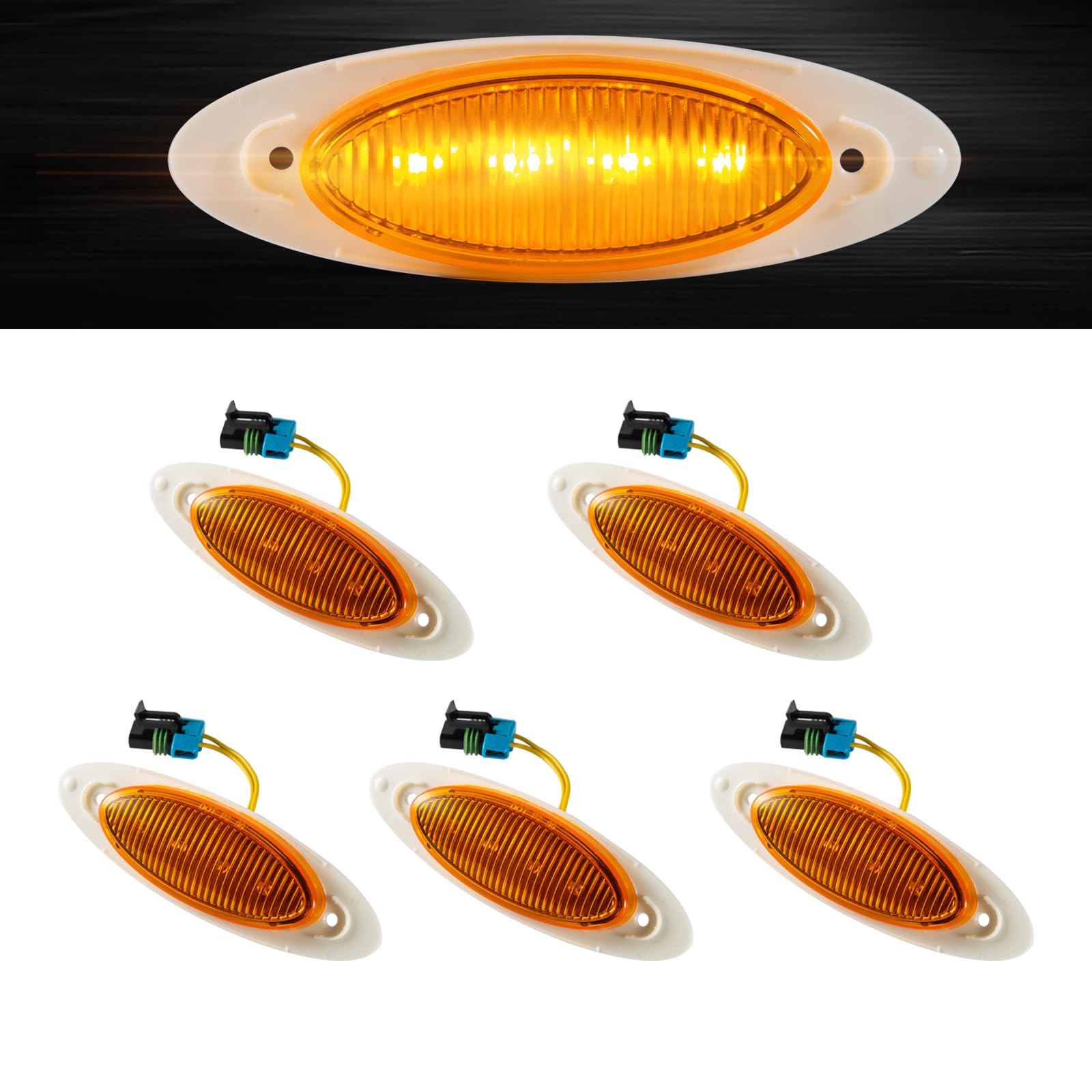 Amazon.com: EVERESTHD 5 PCS Cab Marker Lights LED Front Top