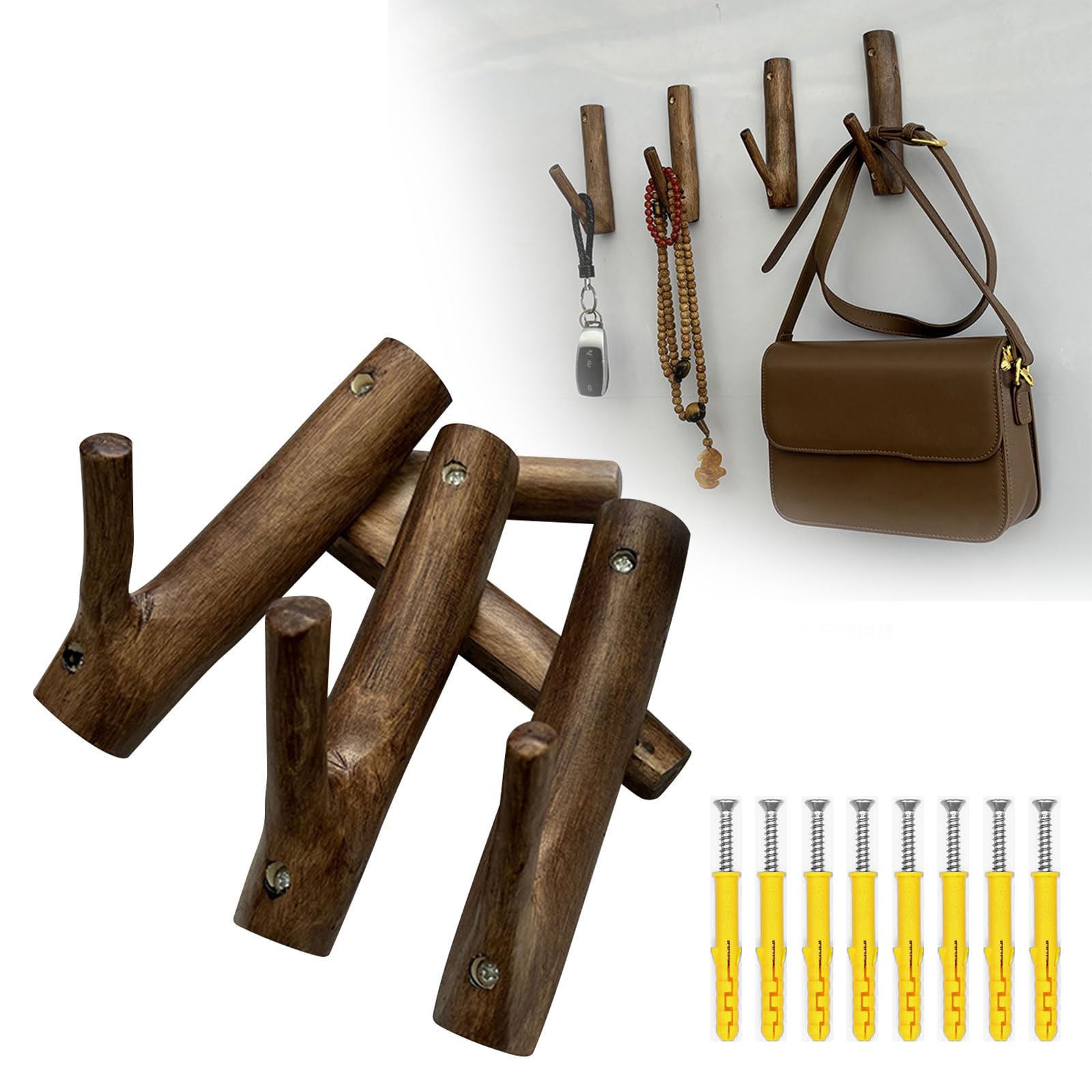 Soporte de madera para armas, 8 unidades, estante de exhibición de armas de fuego, multiuso, horizontal, gancho para abrigos, carga máxima de 5 kg, colgador de pared con arco para exhibición de