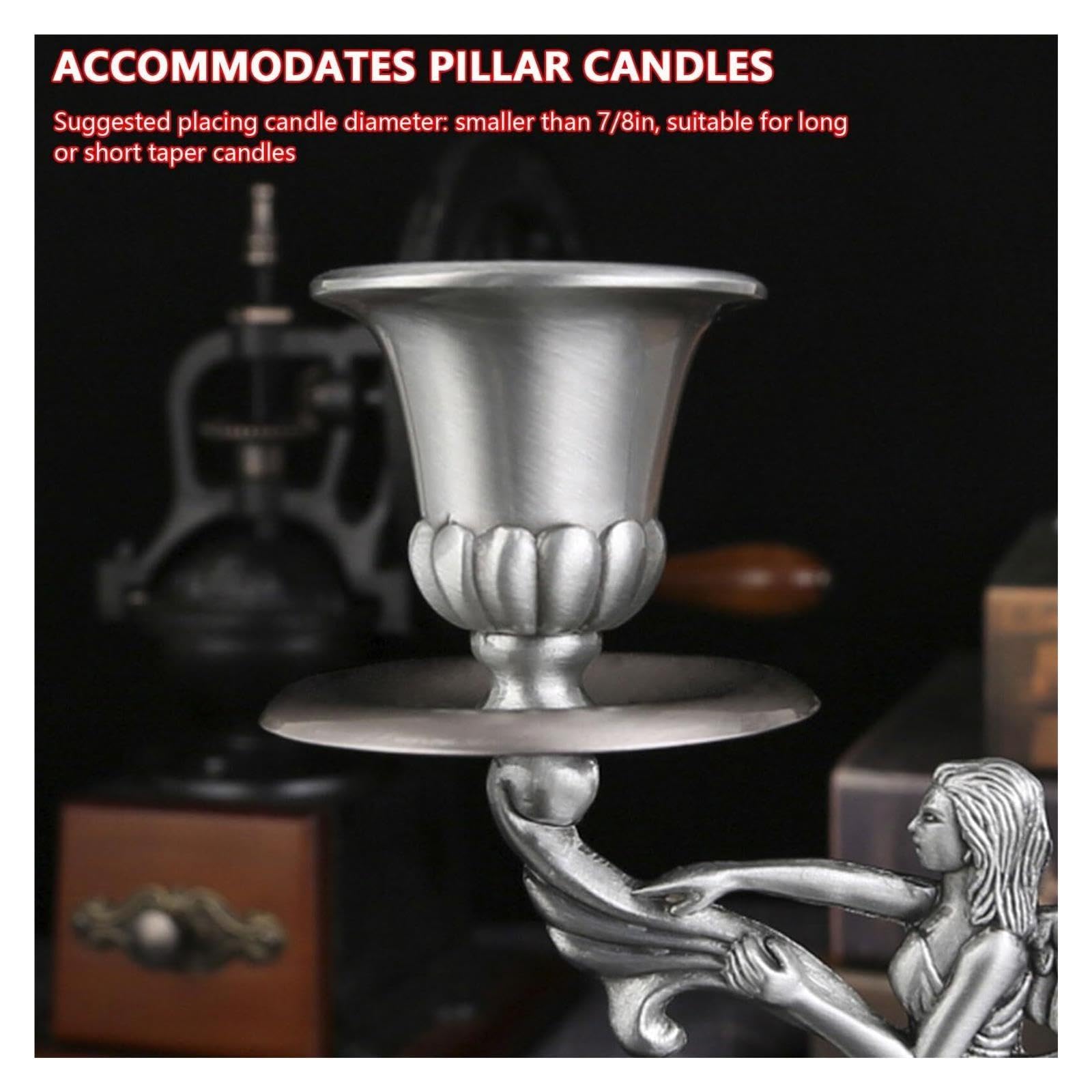 Portacandele Centrotavola con Supporto Conico for candelabri in Metallo for Tavolo Decorazioni per la mensola del Camino