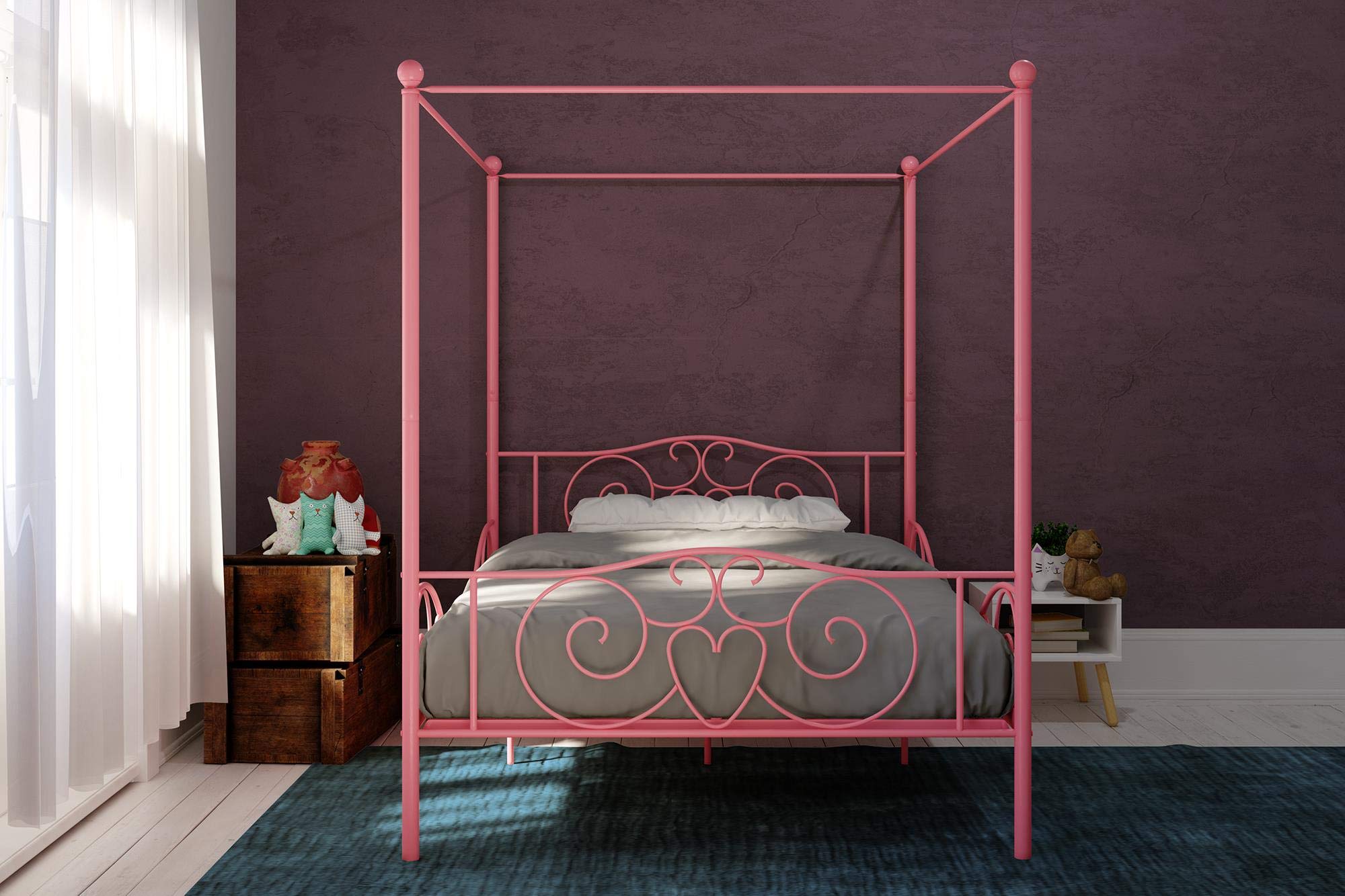Buy DHP Metal Canopy Kids Platform Bed with Four Poster Design