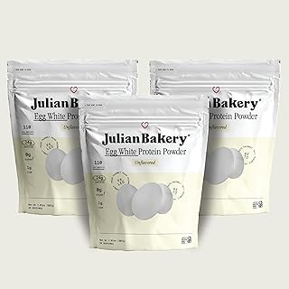 Julian Bakery Paleo Thin Protein Powder | Egg White | Unflavored | 25g Protein | Soy-Free | GMO-Free | Three 2 LBS Bags | 90 Servings | 3 Pack