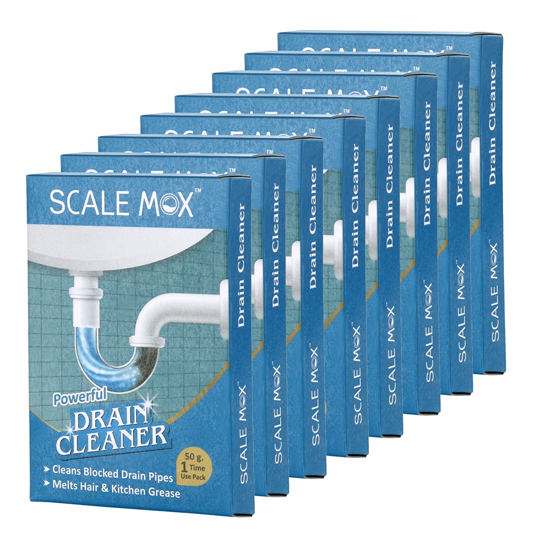 Scalemox Powerful Drain Cleaner 50g Cleans Blocked Drain Pipes, Melts Hair & Kitchen Grease, (8) (B093PJS217) Amazon Price History, Amazon Price Tracker