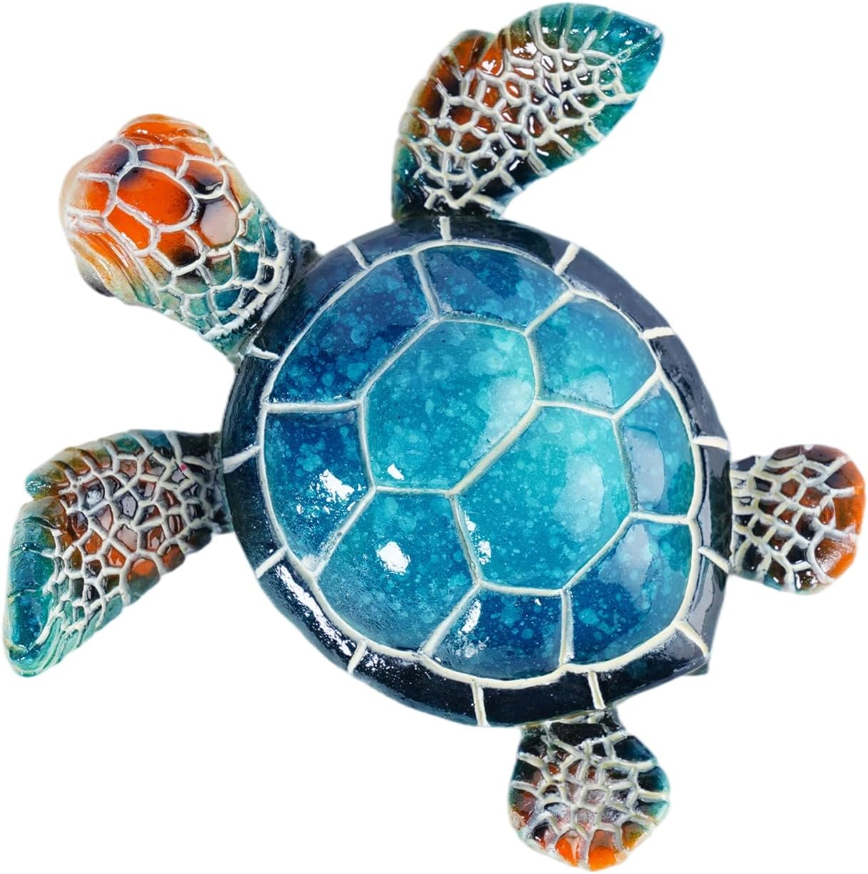 Mini Sea Turtle Collectible Figurines Colorful Resin Turtles Sea Turtle Decor for Home Coastal Tropical Bathroom Decor Unique Turtle Gifts for Women and Men, Blue