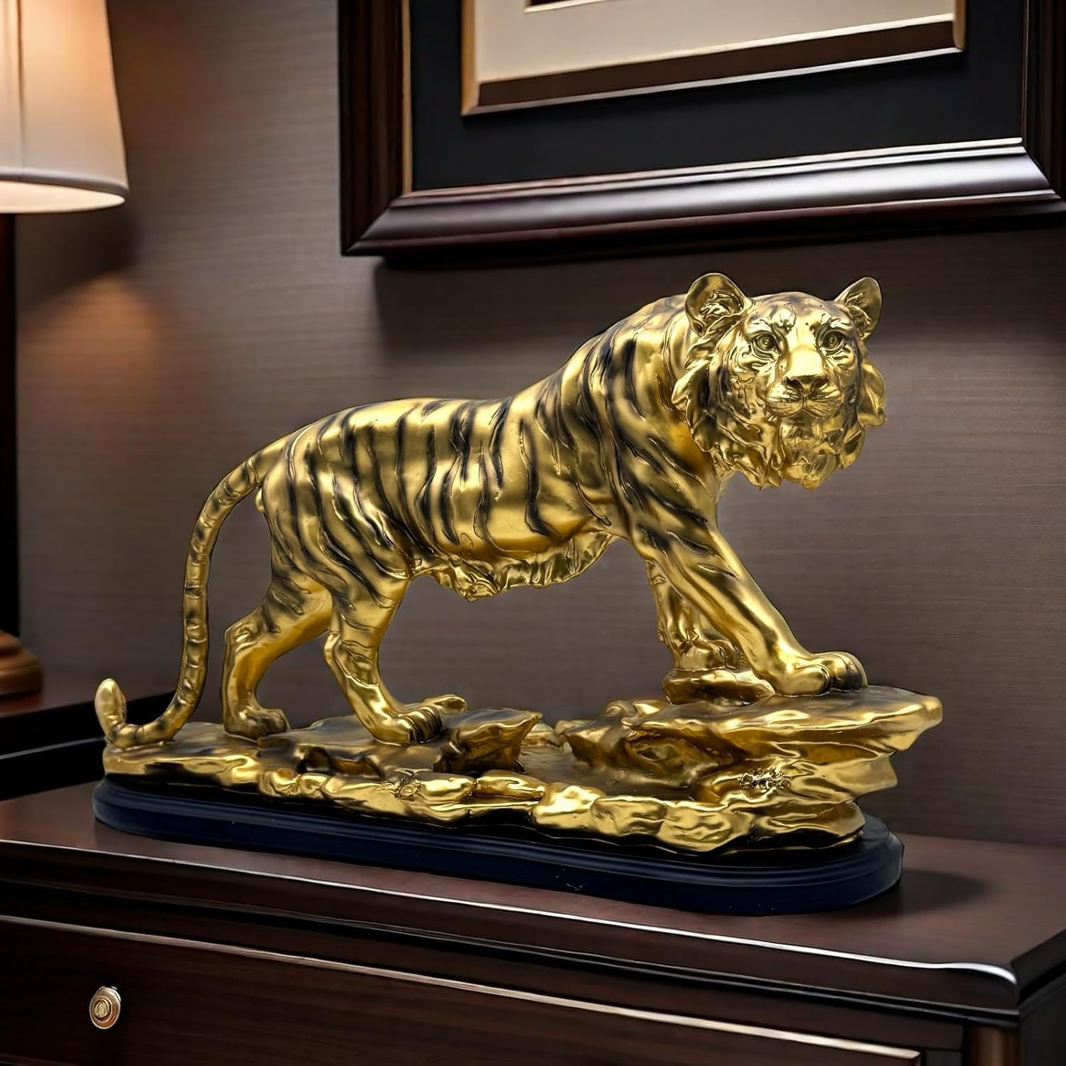 18 Inch Large Tiger Statue Figurine Sculpture Collectible Gifts for Tiger Lover Office Home Decor Desk Accessories Decoration Garden Figurines Outdoor Decor