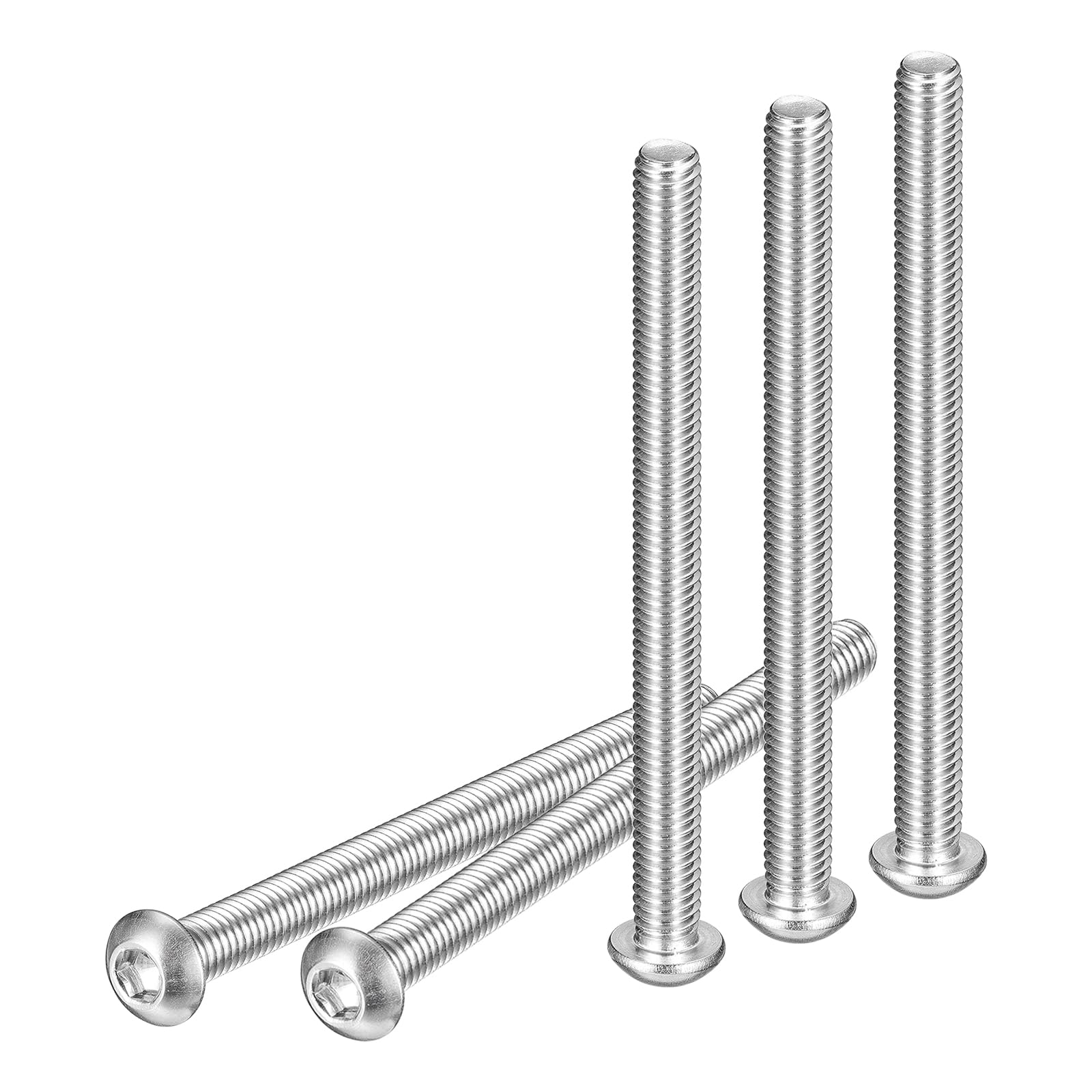DTGN M6-1x75mm Button Head Socket Cap Screws - 10Pack - Good for Machine - 304 Stainless Steel 18/8 - Hex Drive Full Thread Fasteners