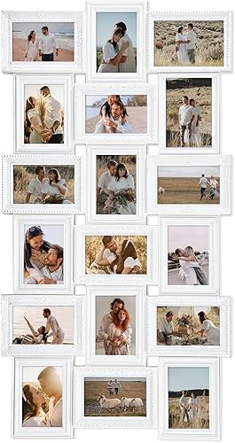 Miniatura 10 de J.M.Deco Marcos de fotos para collage de 18 aperturas para decoración de pared, marco de fotos de la familia de la universidad, marcos de fotos de