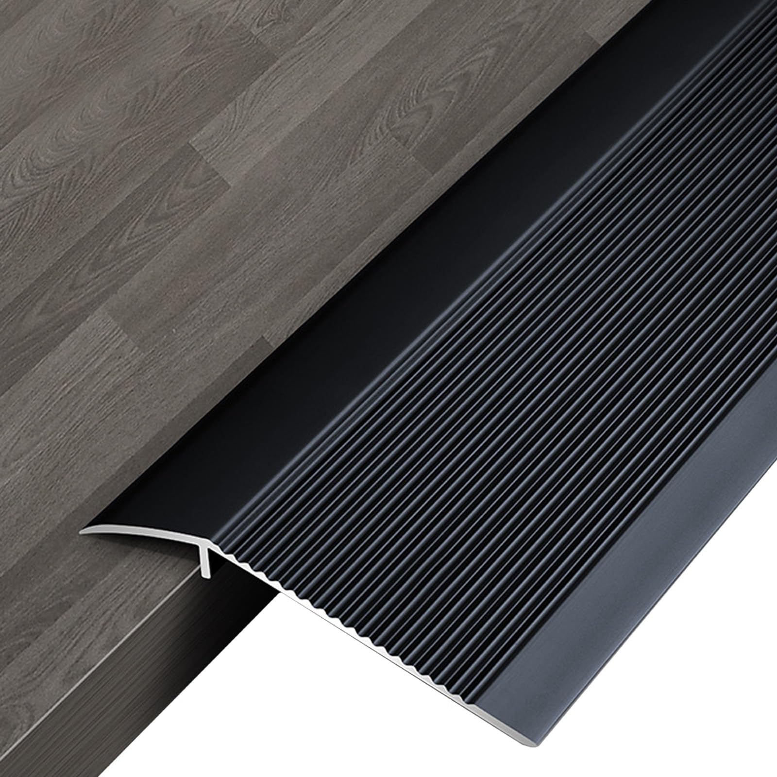 SAGIDAR Bande Transition, Barre De Seuil en Aluminium, Plinthe De Compensation De Hauteur, Facile À Nettoyer, Antidérapant Et Résistant À La Marche, Seuils Réducteur pour Sol Irrégulier/Bords Tapis