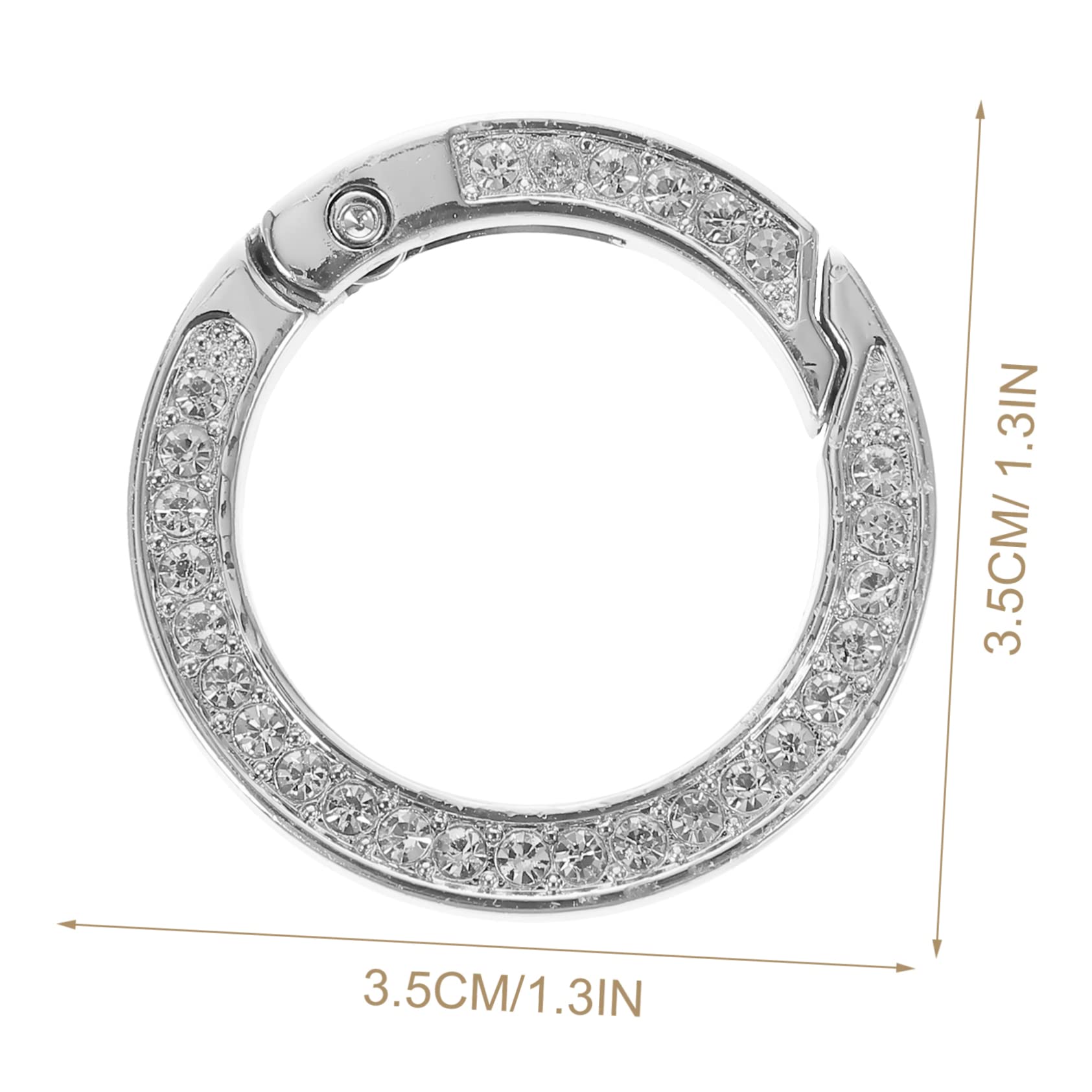 ABOOFAN 10pcs Diamond Key Ring Metal Rings Metal Buckle Rhinestone Ribbon Buckles Bag D s for Purse Bag Rhinestone Purse Snap Hook Alloy - Image 3
