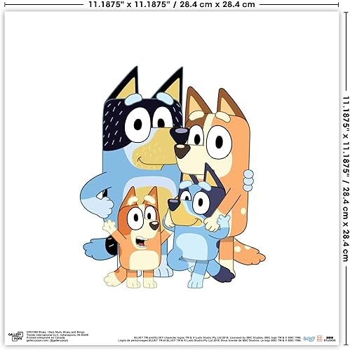 Miniatura 7 de Trends International Gallery Pops Bluey - Arte de pared de papá, mamá, Bluey y Bingo, versión sin marco, 12 x 12 pulgadas