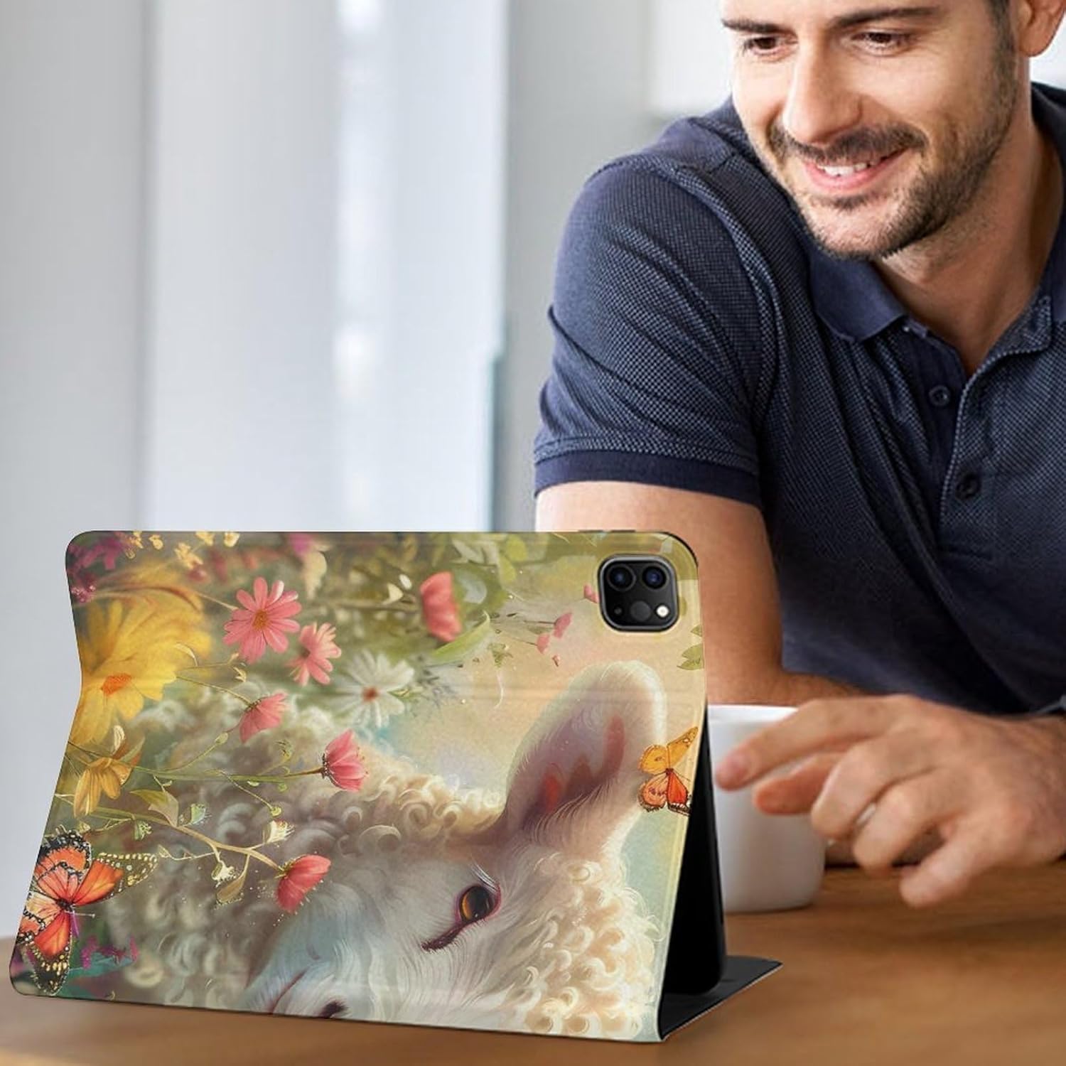 Cute Sheep Printed Case Trifold Stand Protective Cover Compatible with IPAD Pro 20/21/22(11in)