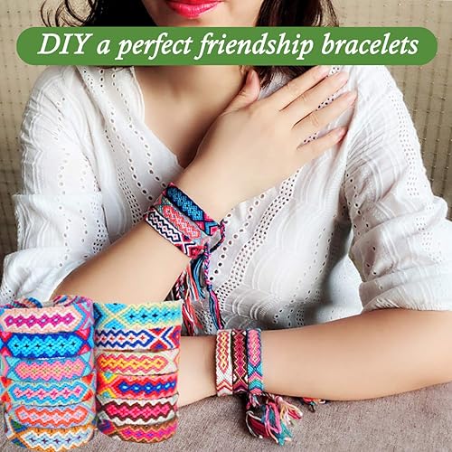 Miniatura 4 de LE PAON Hilo de bordado, 240 madejas, 100% algodón egipcio de fibra larga, hilos de punto de cruz, pulseras de la amistad, hilo dental mercerizado