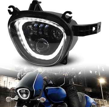 LED Headlight for Suzuki M109R M90 06-19, Motocycle Clear Lens Front Light Head lamp Assembly with Halo DRL High Low Beam for Suzuki Boulevard M109R M90 Accessories 2006-2019