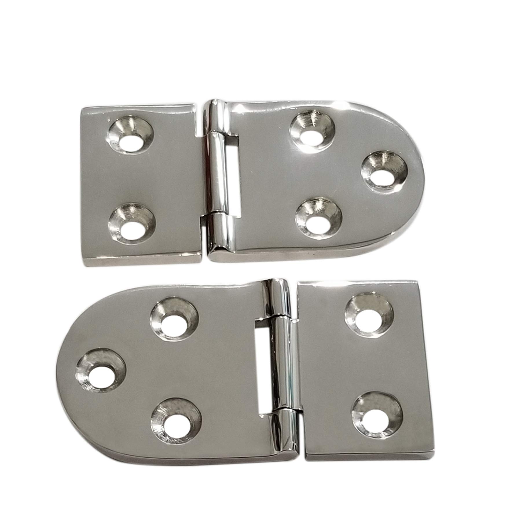 NRC&XRC Marine Grade Short Side CAST Solid 316 Stainless Steel Mirror Polished Butt Hinges Marine Stainless Steel 3" x 1.57" Pair for Boat, RVs