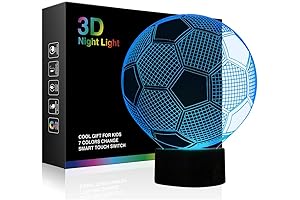 Ticent Soccer 3D Illusion Lamp: Illuminate Kids' Rooms with Neon Excitement