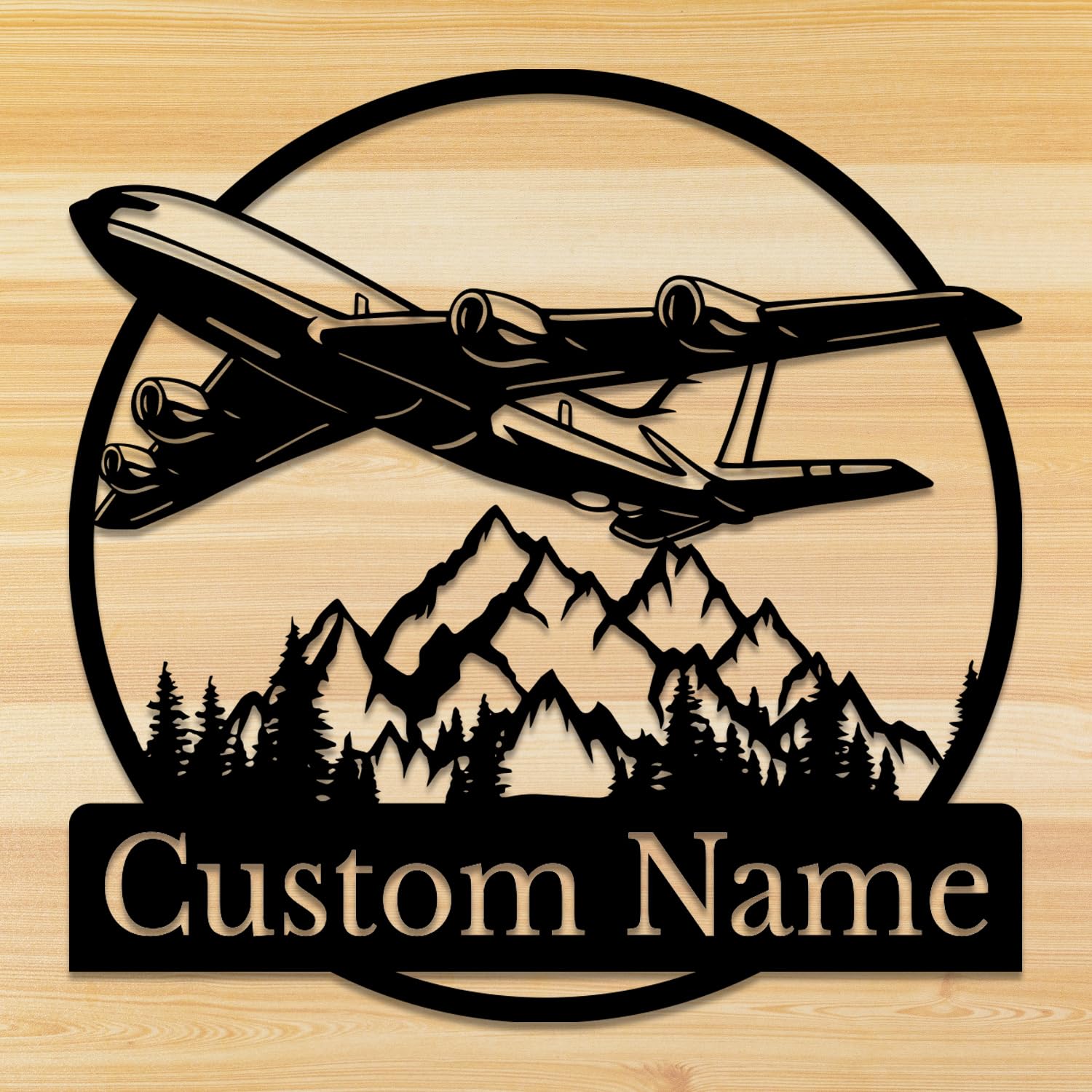 Senyer Boys Style-3 Custom Airplane Metal Wall Art,Personalized Airplane Name Sign Decoration For Room, Airplane Metal Home Decor, Custom Airplane, Airport Wall Decoration, Airplane Name Sign For (Style-3)
