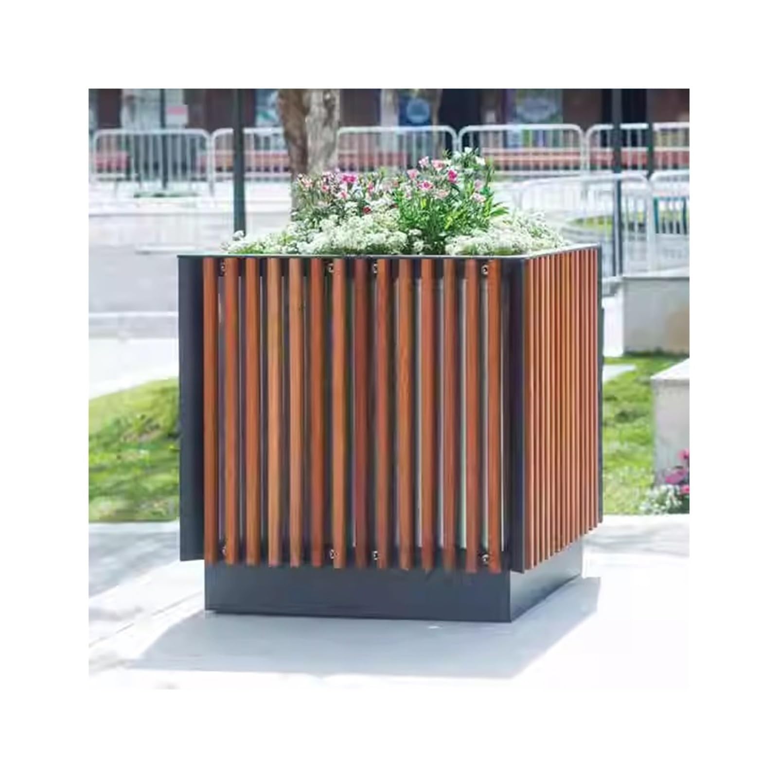 Kx9Lb8d Planter Box Mobile Flower Box Outdoor Planting Fence Rack Courtyard Placed Outside