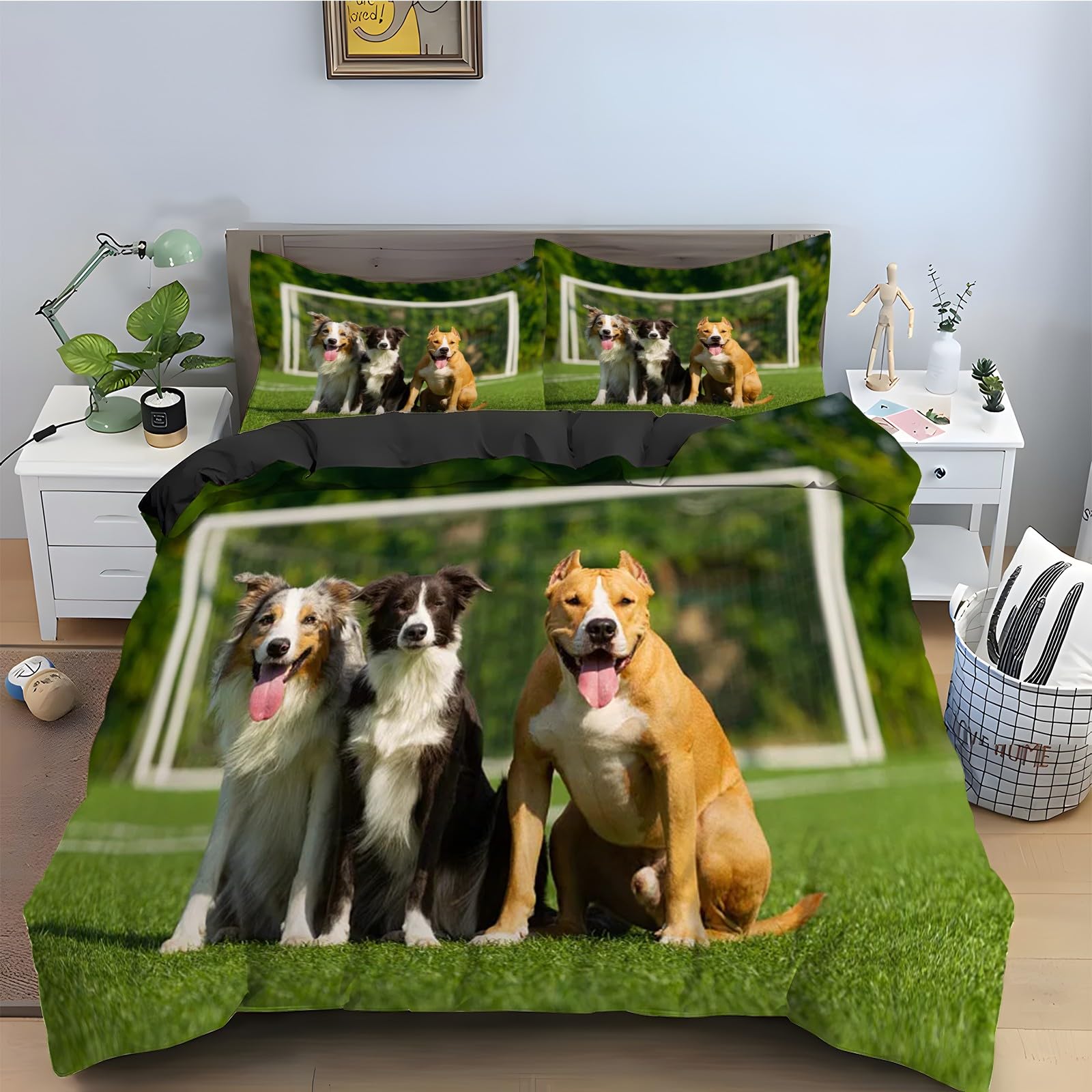 Housse de couette 160x200 animal avec sa parure de lit 3 pièces microfibre douce kz987