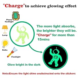 Glow in The Dark Stars for Ceiling Glow in The Dark Moon and Space Wall Decals Luminous Astronaut Universe Planet Galaxy Wall Stickers Outer Space Decal for Kids Boys Girls Bedroom Christmas Gift