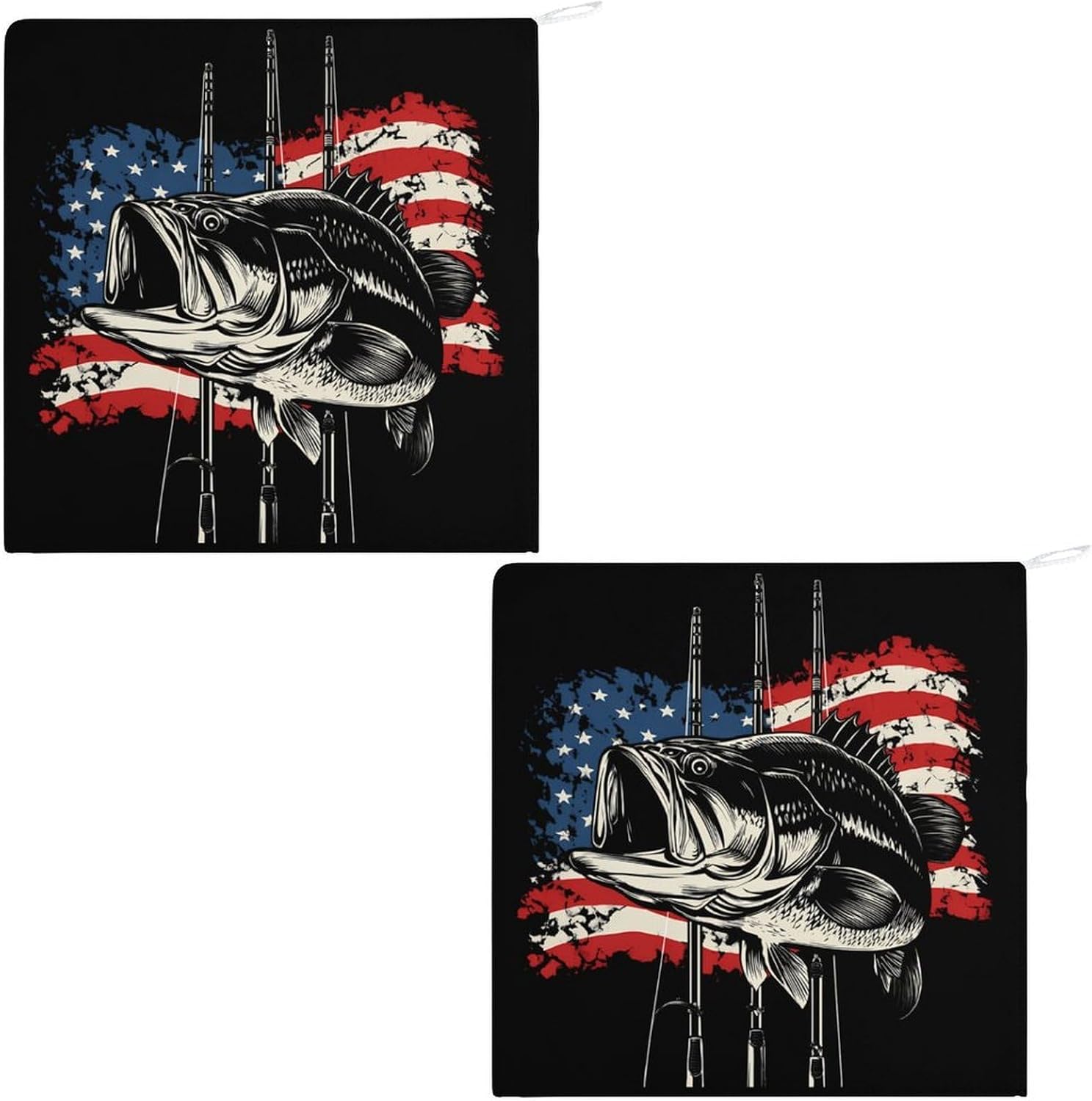 USA Bass Fishing Hand Towels for Bathroom Handkerchief | Absorbent,with Hanging Loop,Kitchen Towels,for Home Hotel,Soft