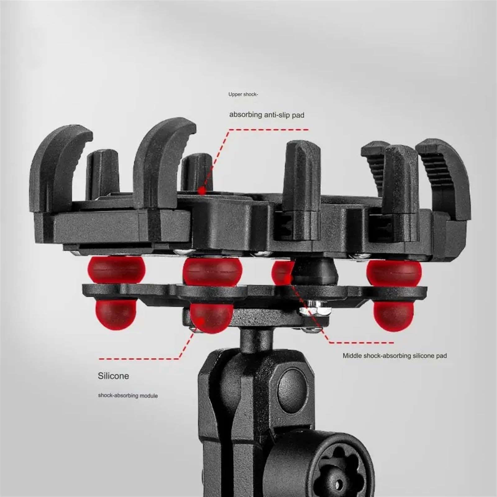 Support Telephone Velo Support Téléphone pour Moto Vue À 360 ° Antichoc Antivol Fixation À Huit Griffes Support GPS Clip Accessoires Vélo Scooter Telephone Moto Rotation(Mirror)