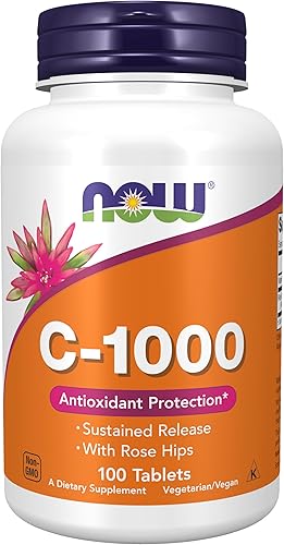 NOW Foods Supplements, Vitamin C-1,000 with Rose Hips, Sustained Release, Antioxidant Protection*, 100 Tablets disponible en Yaxa Guatemala