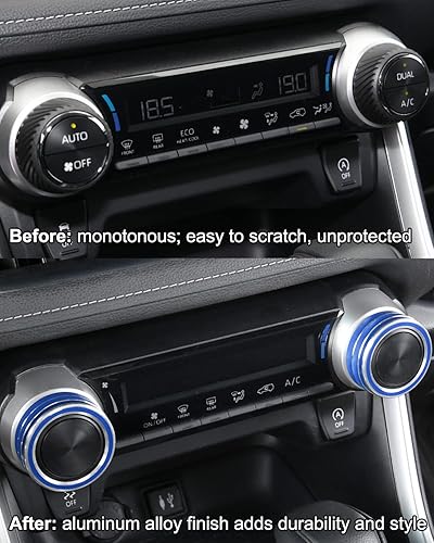 Miniatura 5 de 4 anillos de perilla de control de clima de CA RAV4, cubierta de arranque del motor, consola central, interruptor de aire acondicionado para RAV4