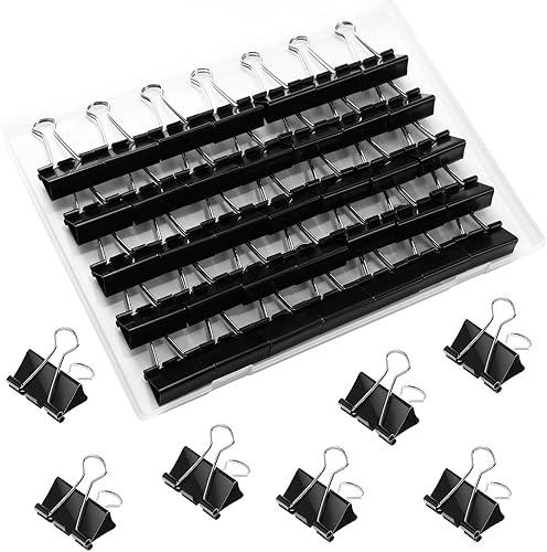 Miniatura 7 de SANNIX 150 clips para carpeta, clips de 58 de pulgada y 0.591 in, abrazaderas de papel negro, tamaño micro para oficina, hogar, escuela