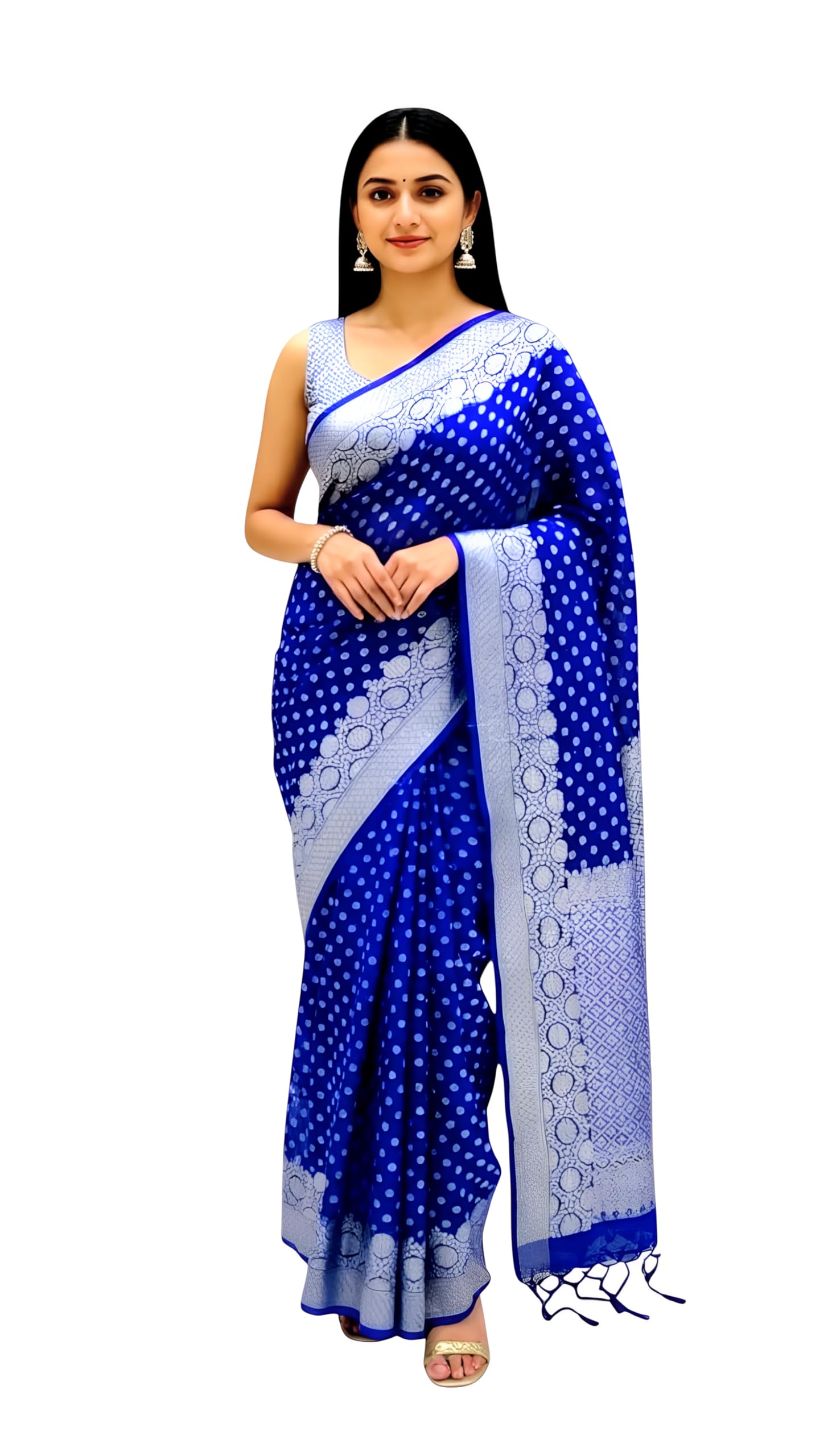 fliqo Women’s Banarasi Art Silk Saree with Jacquard Weaving & Rich Zari Border-picture-22