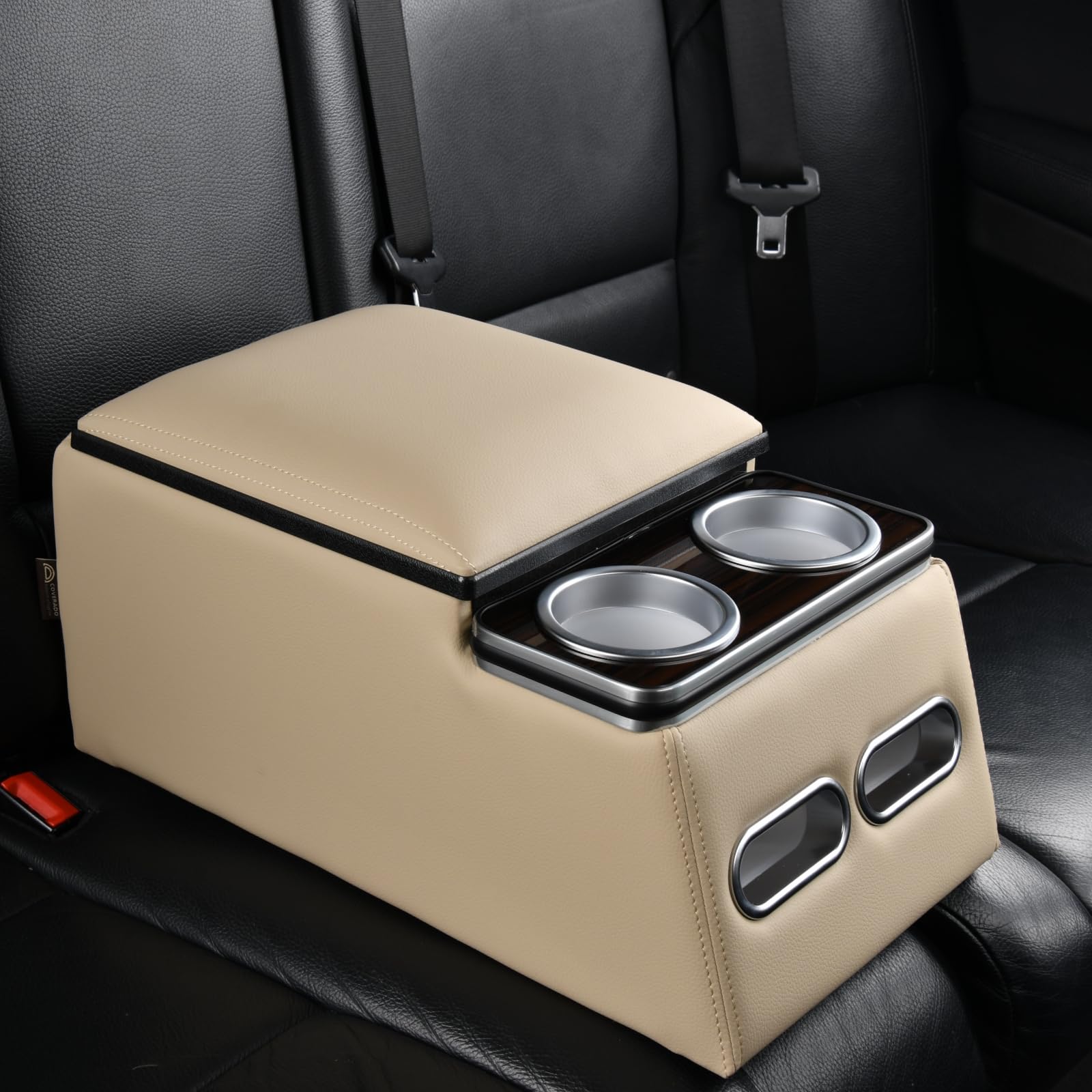 Coverado Upgrade Consola Central de Coche, Consola Central Universal de Coche Asiento Trasero (Beige, Normal)