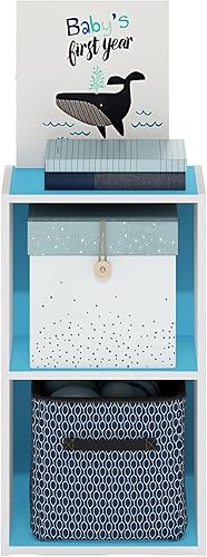 Miniatura 261 de Furinno - Estantería de cubos de 2 niveles serie Luder para libros y almacenamiento, color roble francés Roble francés,Pino