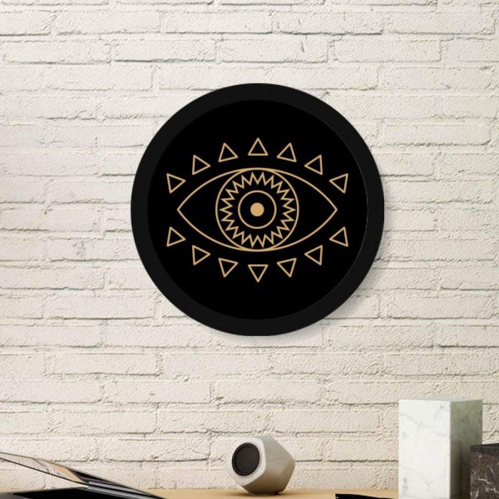 Cadre photo rond totem oeil géométrique noir peintures d'art et stickers muraux